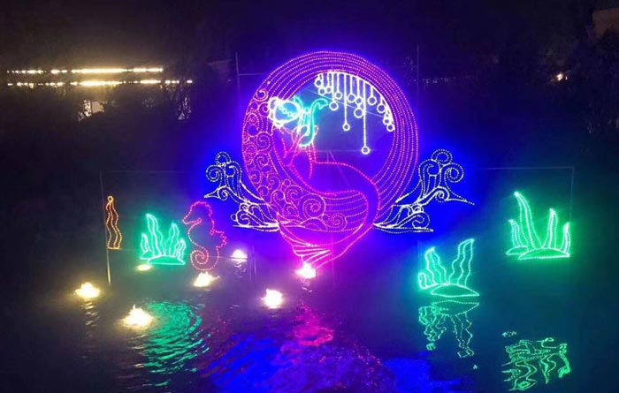中秋节活动主题的灯光展设计视觉参考图
